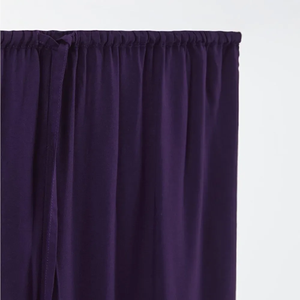 Zara STRAIGHT LEG EMBROIDERED PANTS Linen Blend